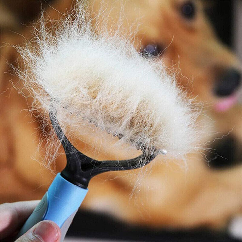 Double-Sided Deshedding & Dematting Tool for Dogs & Cats – Pet Grooming Brush, Undercoat Rake Comb, Fur Remover for Shedding & Mats