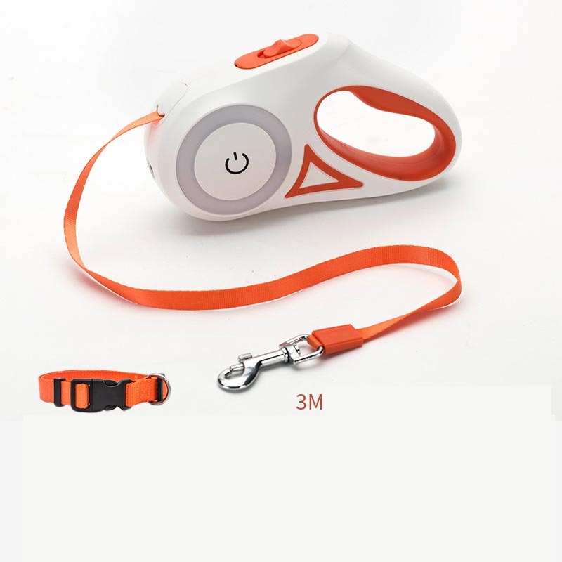 LED Retractable Dog Leash with Built-in Spotlight – Ultimate Safety for Night Walks