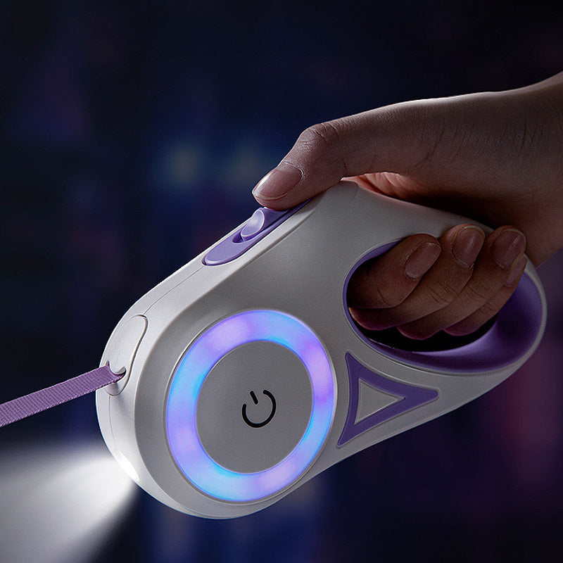 LED Retractable Dog Leash with Built-in Spotlight – Ultimate Safety for Night Walks