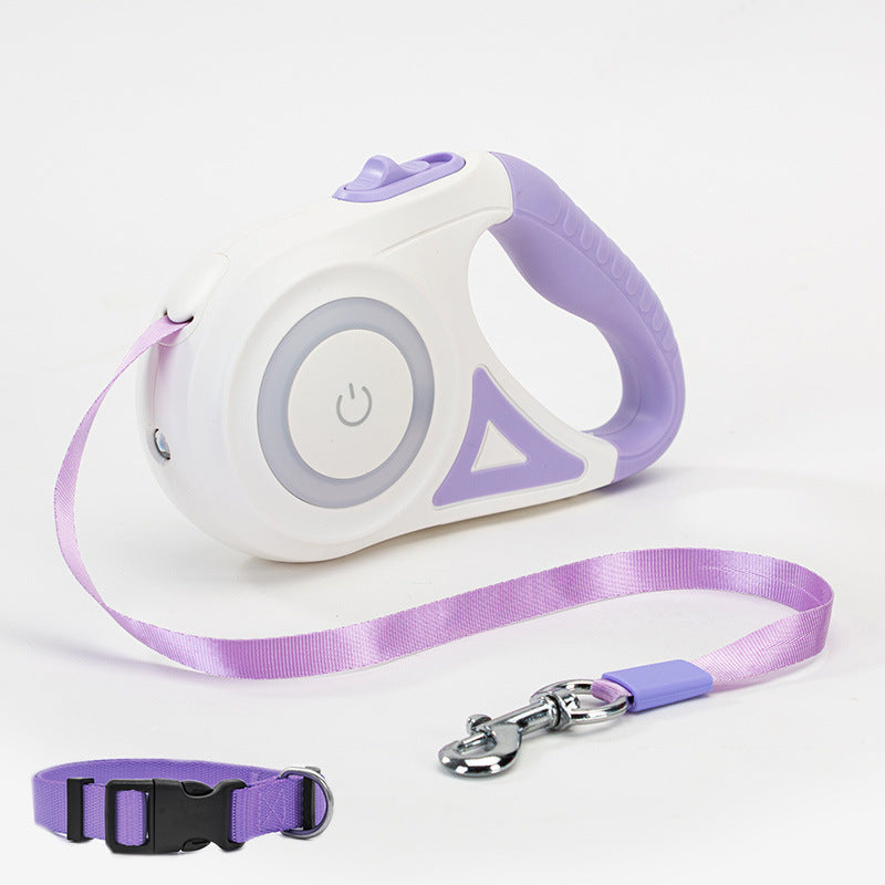 LED Retractable Dog Leash with Built-in Spotlight – Ultimate Safety for Night Walks