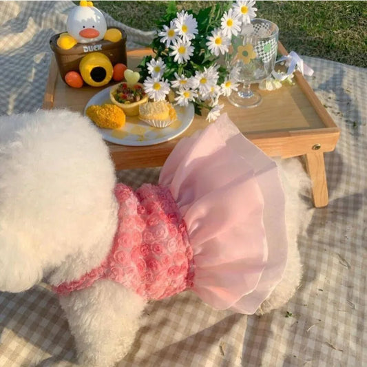 Dog Dress for Small Dogs – Summer Pet Wedding Skirt